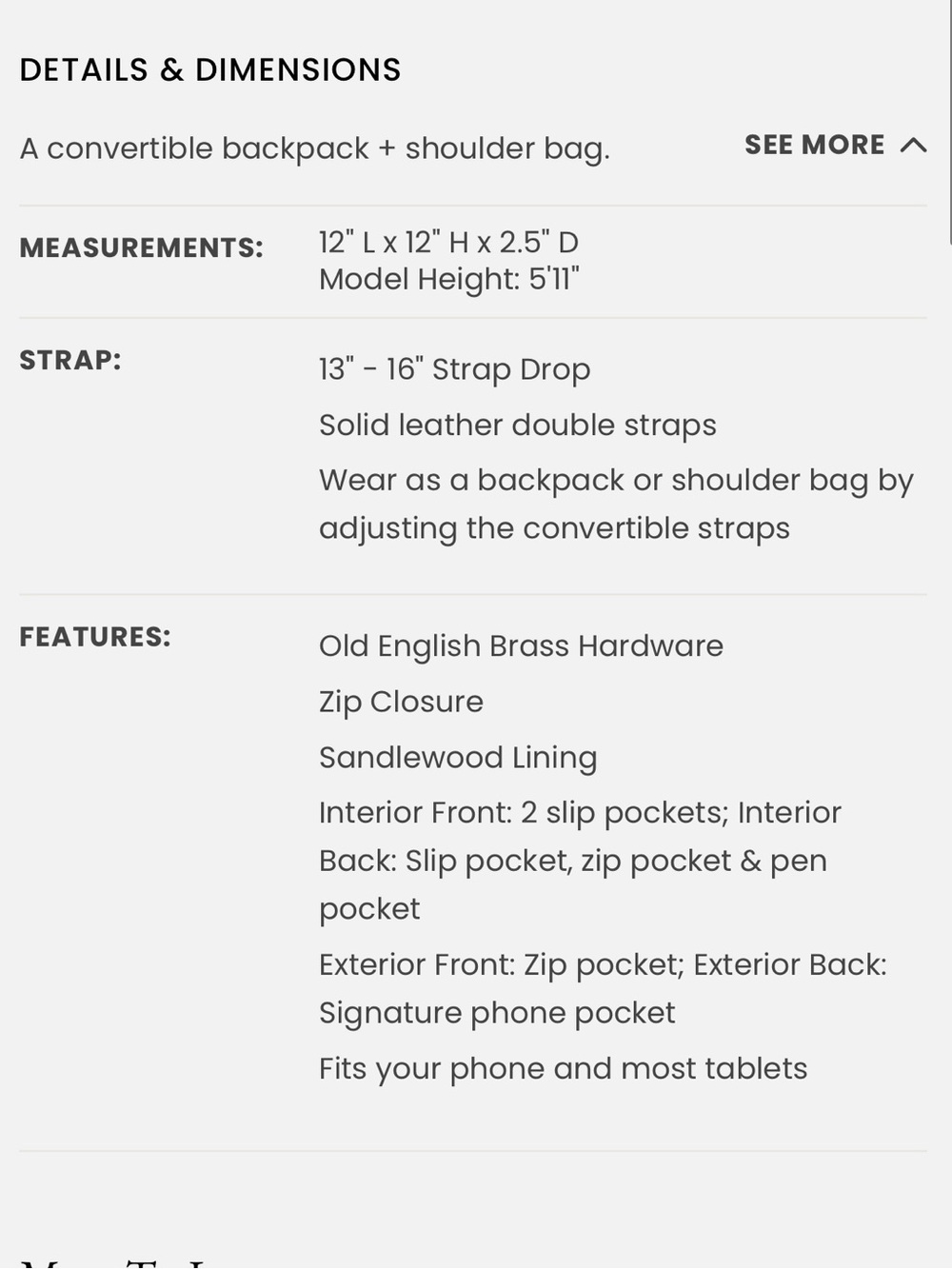 HOBO Merrin Convertible Backpack in Sandstorm - Picture 16 of 16